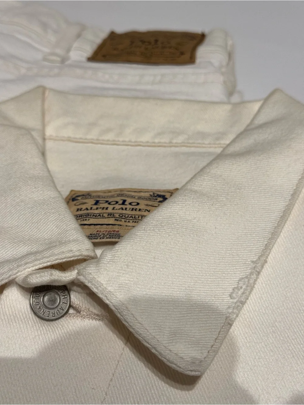 Polo by Ralph Lauren Men's Denim Off-White Jean jacket matching set